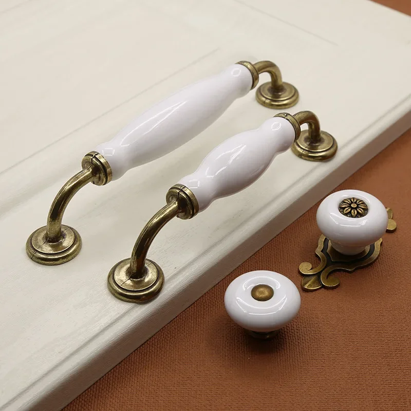 Furniture Rotating Hardware - European style zinc alloy ceramic handle