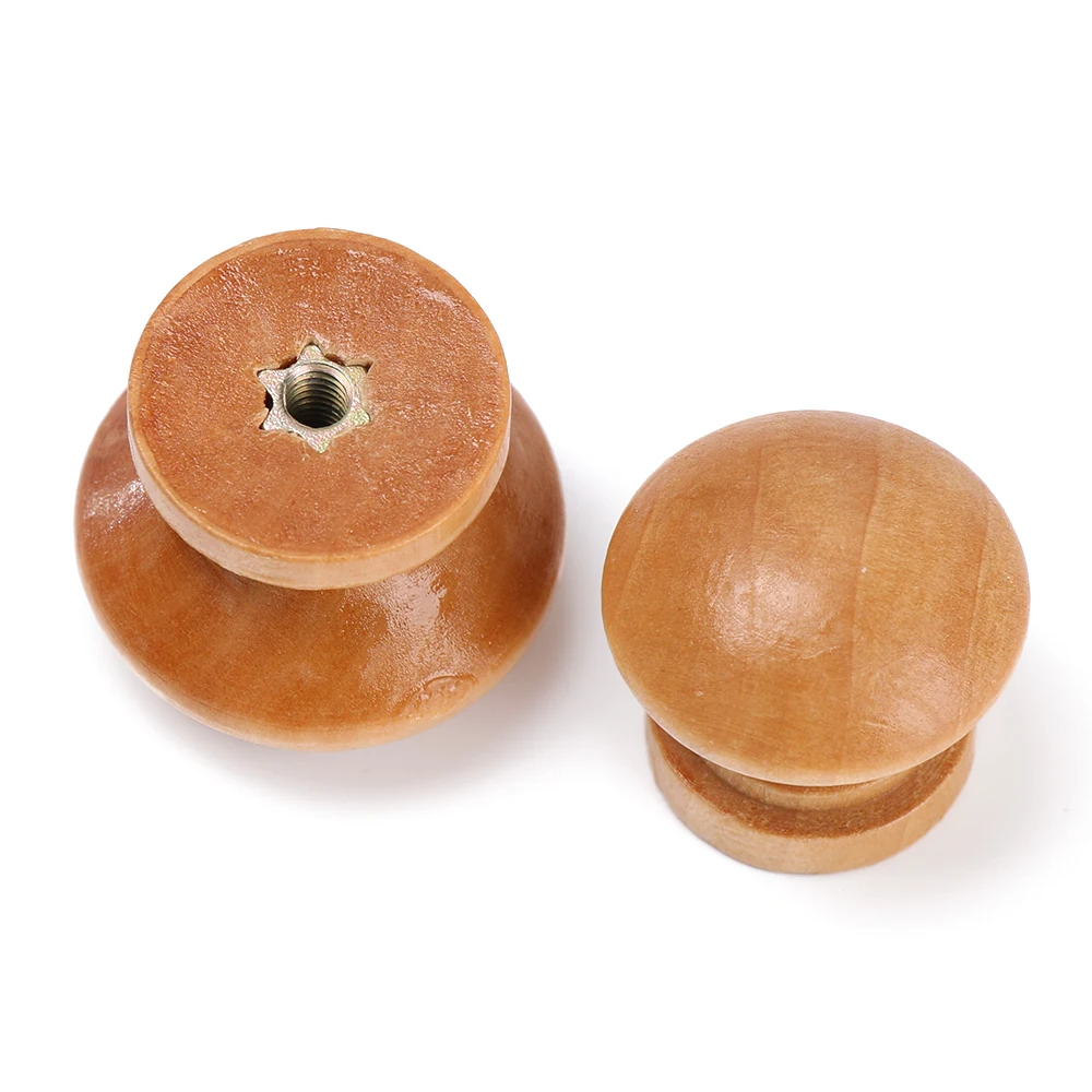 Cabinet Knob Round - 10pcs/Lot Round Shape Natural Wooden Drawer