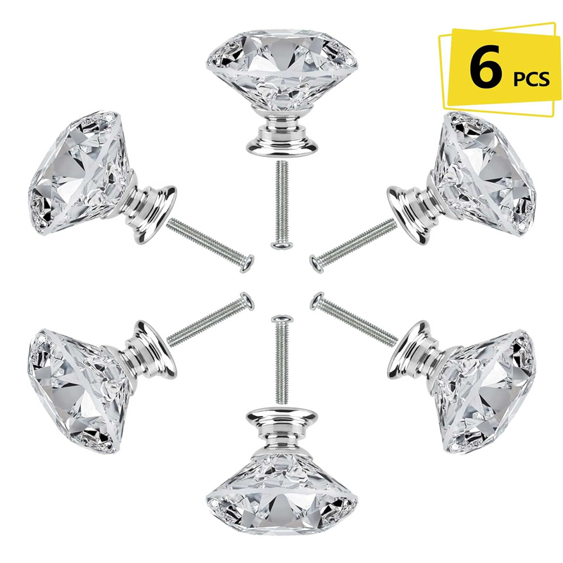 Cabinet Knob Round - 6Pcs Cabinet Knob with Screws 30mm