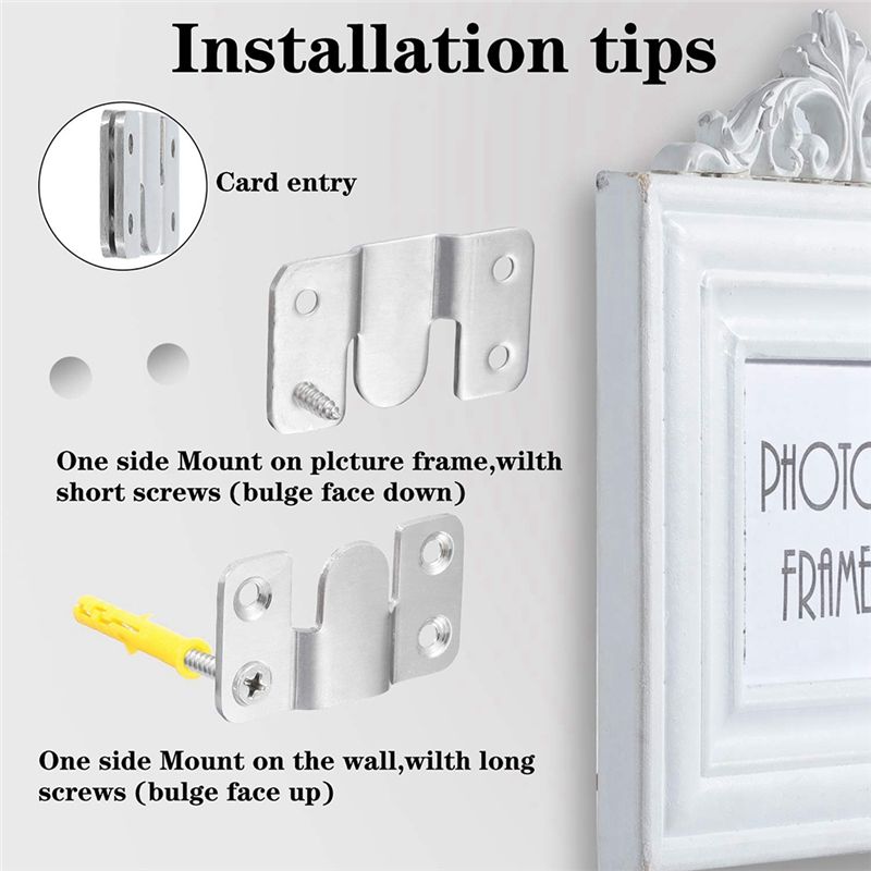 Furniture Interlocking Hardware - A20I Flush Mount Bracket,Photo Frame Hook