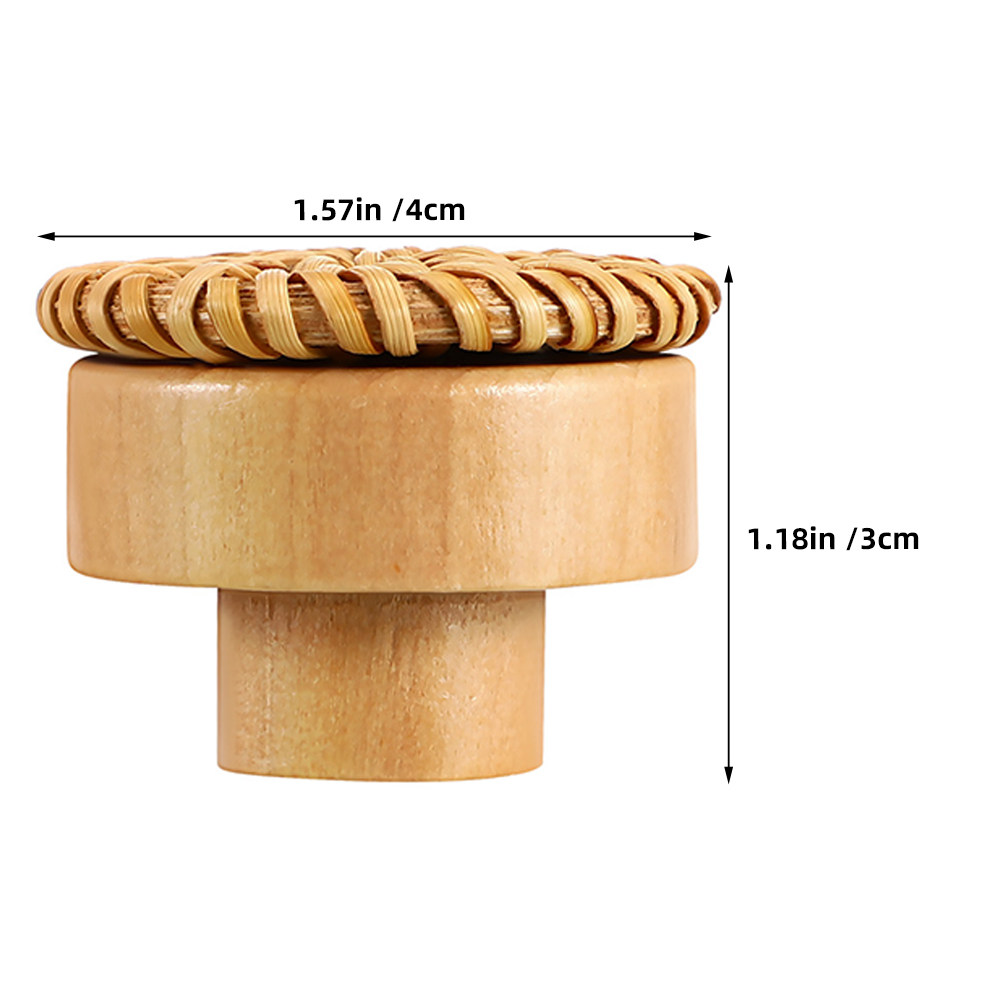 6Pcs Round Woven Wooden Cabine - Cabinet Knob Round ulasan dan harga
