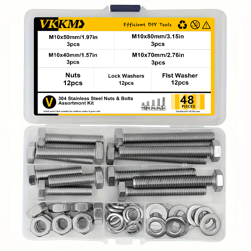 VKKM 48Pcs M10 Hex Head Bolts  - Restoration Hardware Furniture Outdoor ulasan dan harga