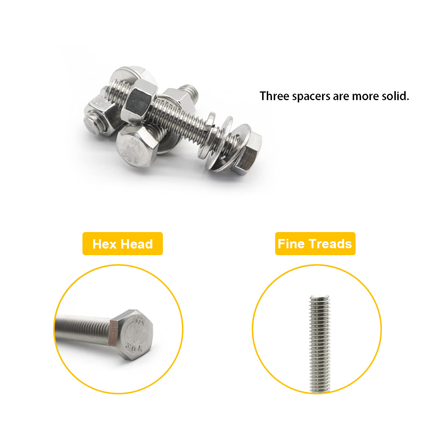 VKKM 48Pcs M10 Hex Head Bolts  - Restoration Hardware Furniture Outdoor ulasan dan harga