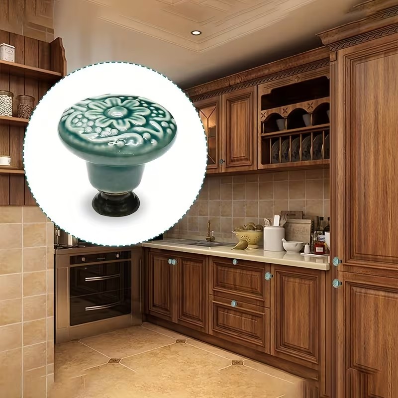 12pcs Ceramic Cabinet Knobs, F - Furniture Hardware Tools ulasan dan harga