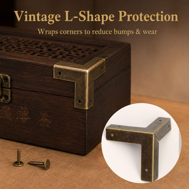 4/16set Antique Bronze Corner  - Furniture Hardware Covers ulasan dan harga