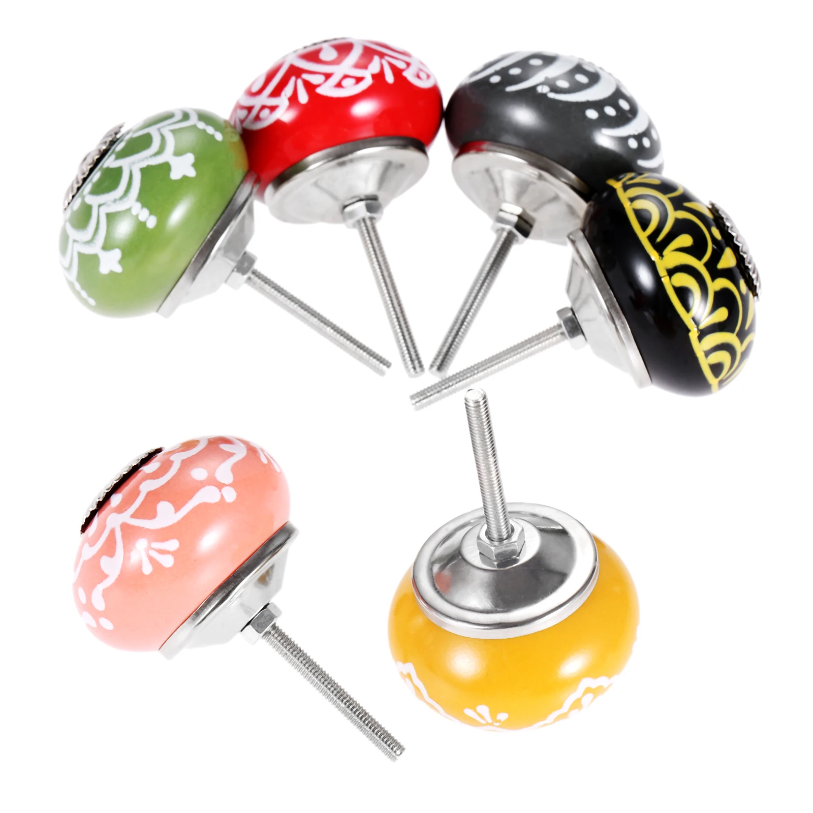40mm Vintage Floral Prints Cer - Cabinet Knob Round ulasan dan harga