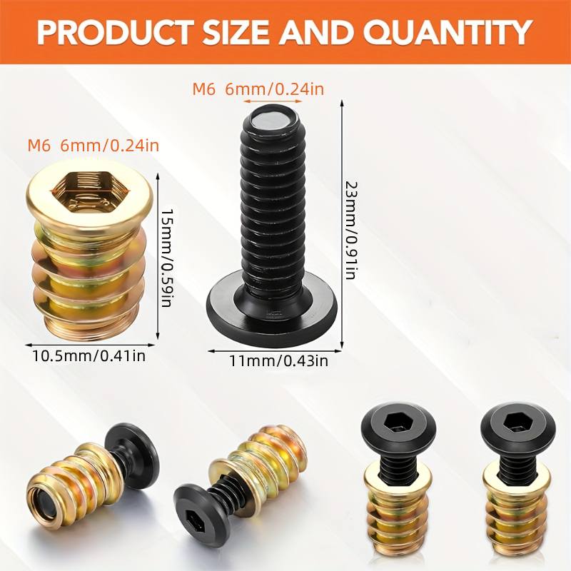 10PCS Threaded Inserts Nut Com - Furniture Hardware Tools ulasan dan harga