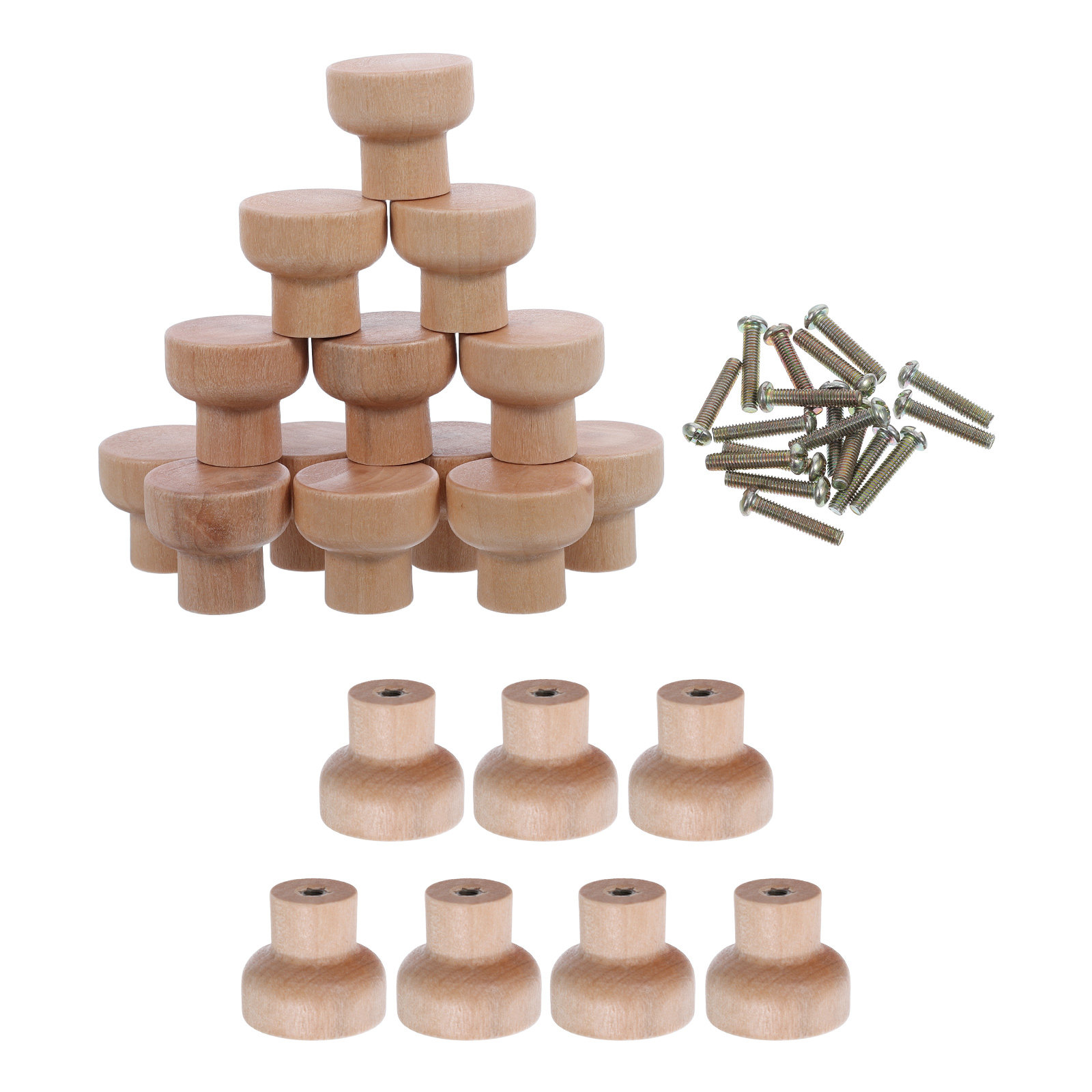 30Pcs Solid Beech Wood Small R - Cabinet Knob Round ulasan dan harga