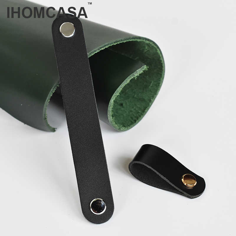 IHOMCASA Black Leather Knobs   - Furniture Rotating Hardware ulasan dan harga