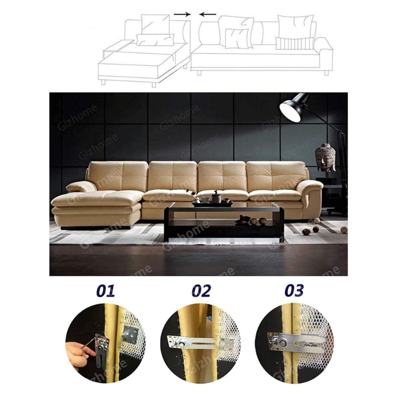 6Pcs Sectional Couch Connector - Furniture Interlocking Hardware ulasan dan harga