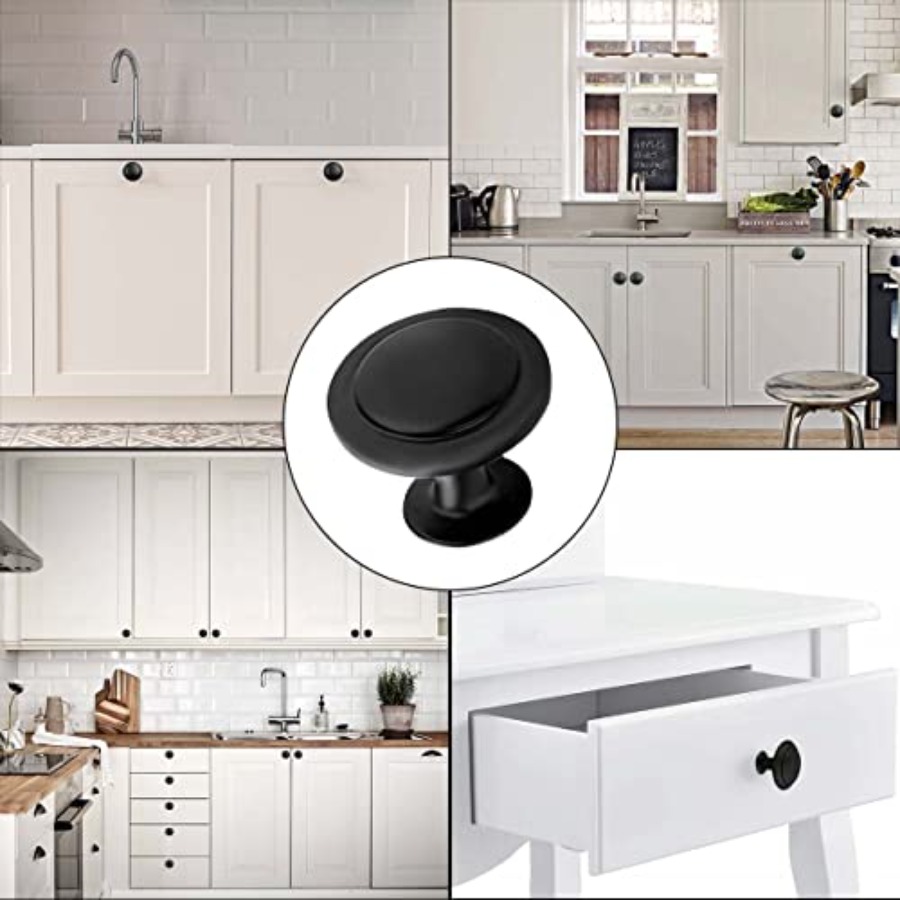 12 Pack Black Round Cabinet Ha - Cabinet Knob Round ulasan dan harga