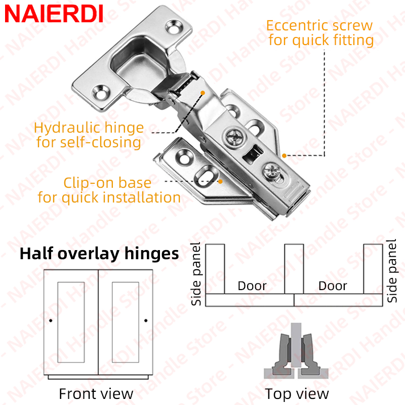 NAIERDI 4 Pieces Soft Closing  - Soft Close Hinge ulasan dan harga